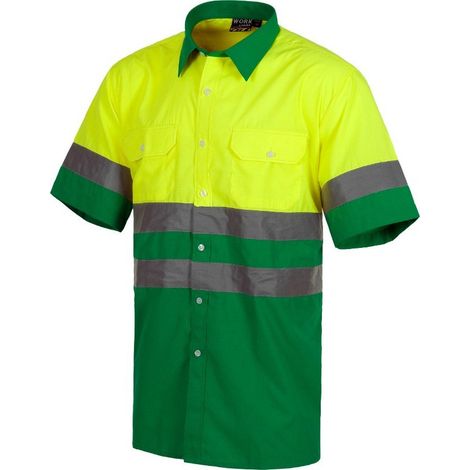 Camisa de alta visibilidad WORKTEAM C3812 con cierre de botones