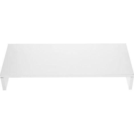 Rehausseur D'écran D'ordinateur Support Multifonction Blanc en Mdf Robuste et Élégant Évite Fissures et Déformations pour Bureau et Maison (1/5)