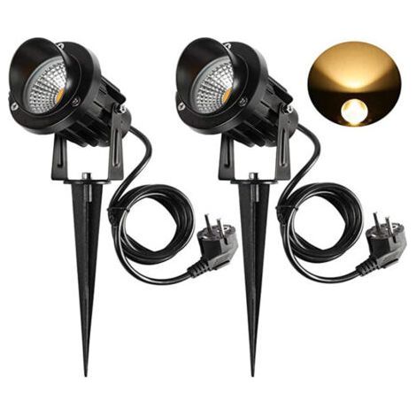 BUNTHAUS Spot LED extérieur 9W – 900LM – Température de couleur 3000K-3300K – Étanche IP65 – Éclairage orientable pour jardin – Lot de 2 (1/5)