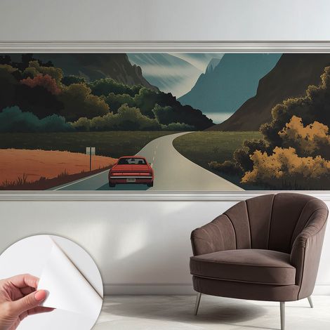 Fotomurale adesivo - murale da parete - Carta da parati autoadesiva - design parete moderno - Avventura in montagna 250x104 cm (1/5)