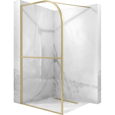 MAMPARA DE DUCHA FIJA REA SKY 120 WALK-IN BRUSHED GOLD
