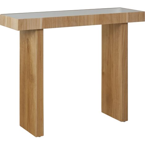 Console SVITA ALVARO aspect rotin pour couloir étroit 110 x 38 x 85 cm naturel (1/5)