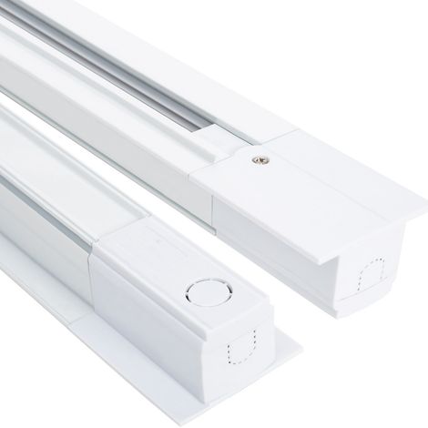 Carril Trifásico Empotrable Aluminio para Focos LED 1 Metro Blanco (1/4)