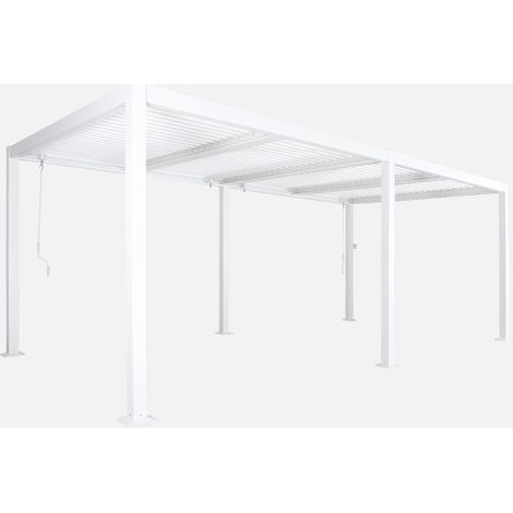 Pérgola bioclimática 3x6m de aluminio y acero con lamas orientables