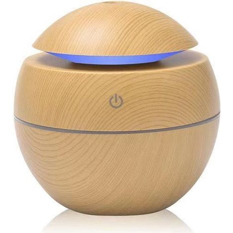 1 Humidificateur USB, aspect bois, brume froide, diffuseur huiles essentielles, veilleuse LED 7 couleurs, maison bureau voiture (1/5)