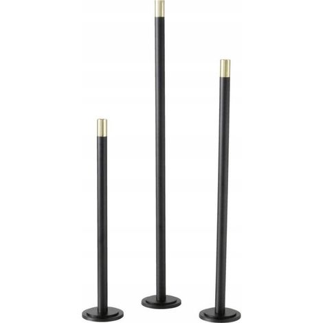 Boltze Mats Set Portacandele Metallico Nero Tre Misure