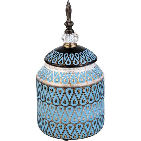 Jarrón de cerámica  azul, d15,5x31h cm (1/5)