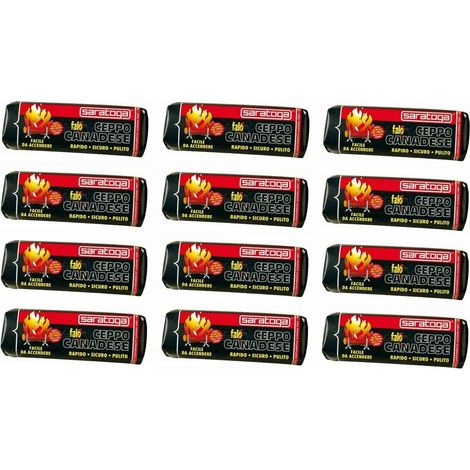 Ceppo canadese Saratoga tronchetto accendi fuoco per stufa e camino conf. 1,1 kg - 12 pezzi