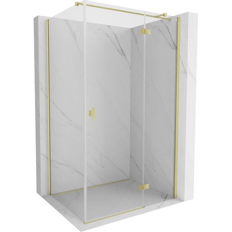 Mexen Mist-H T cabina doccia a battente destra 100 x 70 cm, trasparente, oro spazzolato - 8A5T-100-070-55-00-P (1/5)