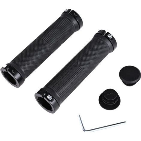 PA Stück Lenkergriffe für Fahrrad MTB Double Locking Rubber Grip Radfahrer (Schwarz) (1/4)