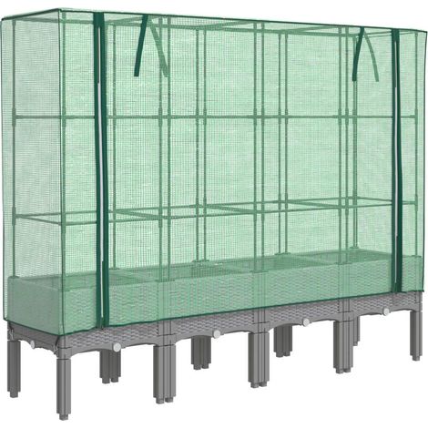 Maison Exclusive - Letto Rialzato con Copertura Serra Effetto Rattan 160x40x140 cm