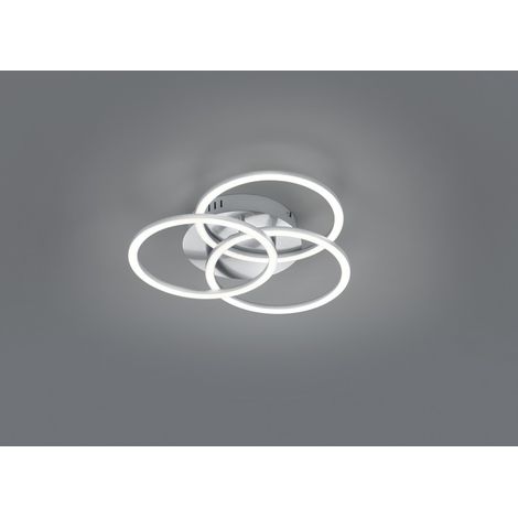 Plafoniera 3 Anelli Orientabili Led Dimmer Circle Nichel Trio Lighting (1/4)
