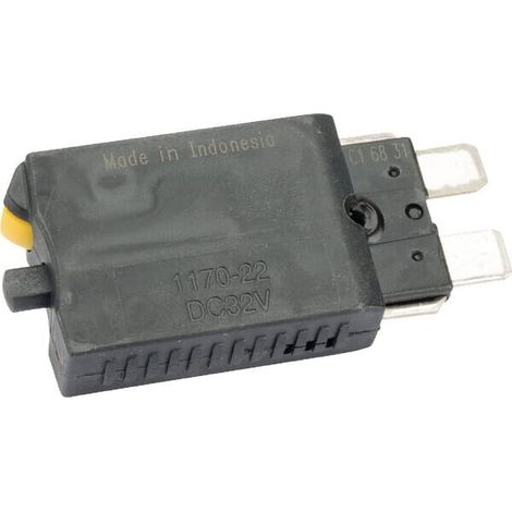 Fusible T茅rmico de reinicio manual 28V 20A Longitud 51,6mm amarillo E.T.A SI26020 (1/2)