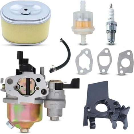 GX160 Carburateur pour Honda GX160 GX200 GX168 GX140 GX120 5,5 CV 6,5 CV Tondeuse à Gazon Moteur Pièces de Rechange avec Tuyau d'Huile Bougie d'Allumage Filtre à Carburant etc (1/4)