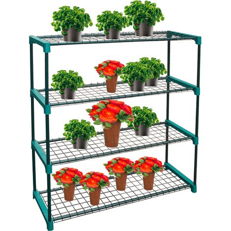 Pflanzenregal Blumenregal Blumenständer Gartenregal 4 Böden 90x31x106 cm (1/4)