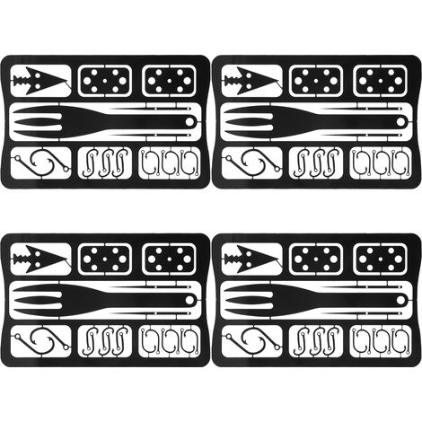 Set aus 4 multifunktionalen Überlebenswerkzeugen für Camping und Outdoor-Aktivitäten, hergestellt aus Edelstahl 304, Typ D, schwarz. (1/5)
