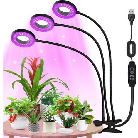 RisingFF Lampe de culture à 144 LED à spectre complet avec 3 têtes à col de cygne réglables [Classe énergétique A] (1/5)