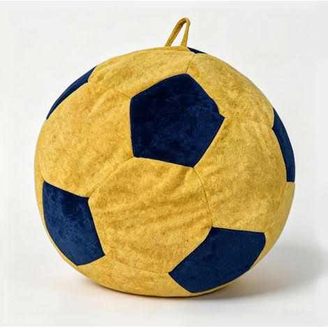 Kleiner Fußball Bean Bag Chair aus Flanell in Blau Gelb MODENUIT (1/4)