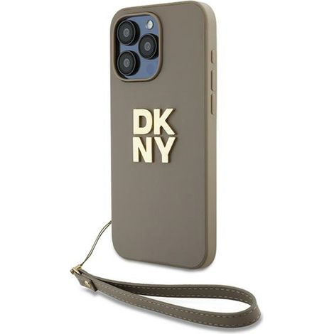 Correa de muñeca DKNY con logo - Funda para iPhone 15 Pro Max (Beige) (1/5)