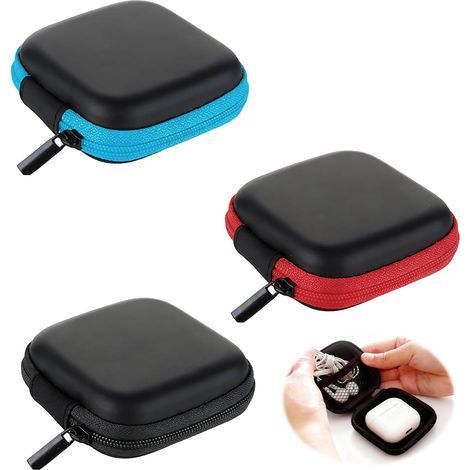 3 Pièces Mini étui de Rangement pour Casque,étui de Protection pour Casque avec Fermeture à Glissière étui de Protection Portable (1/5)