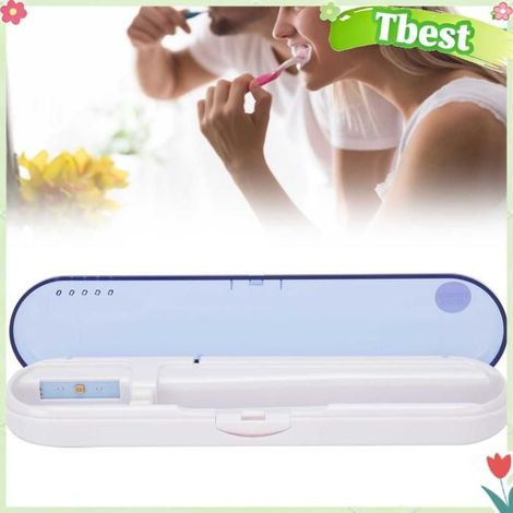 Tbest nettoyant pour porte-brosse à dents ZL‑08L UV LED Porte-Brosse À Dents Nettoyant Portable Dentifrice beaute des Bleu Violet (1/5)