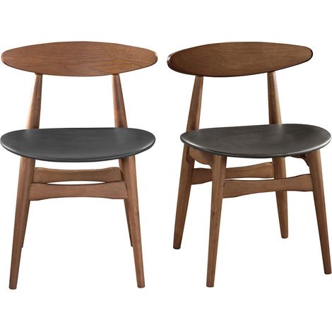 Set di due sedie in noce e nero design WALFORD