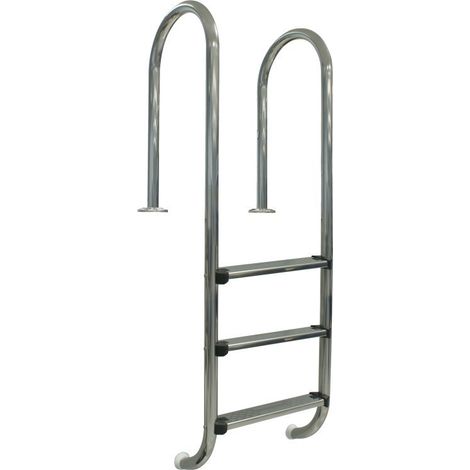 GRE Echelle murale inox pour piscine enterrée, 3 marches 1,20m (1/2)