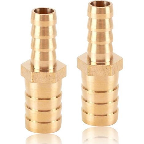 Lot de 2 raccords de tuyau en laiton 12 mm x 6 mm, réducteur en laiton, ardillon, pour conduites d'eau et d'huile (1/5)