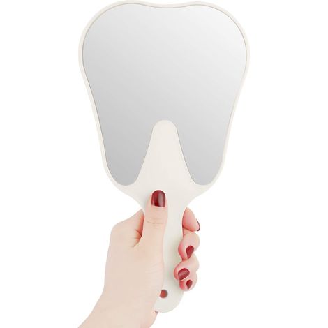 Miroir Dentaire - Miroir À Main En Forme De Dent - Verre Optique Clair Sans Distorsion - Pour Clinique Dentaire Salon Coiffure Barber - 1 Pièce (1/5)