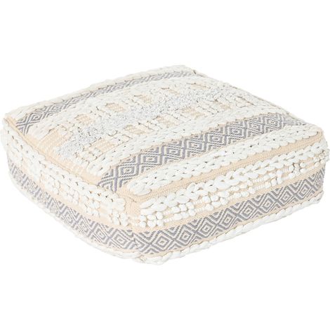 DKD Home Decor Coussin Boho Blanc Gris 60x60x25 cm (1/4)