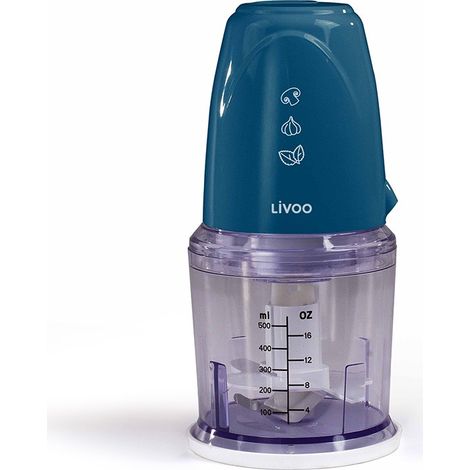 Hachoir électrique multifonction couleur bleu Livoo - Capacité 0,5L - 2 vitesses DOP207B (1/3)