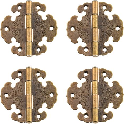 4 pièces Charnières à Bout Pliantes Vintage Charnières de Porte Charnières en métal pour Armoires pour Portes en Bois Charnières décoratives