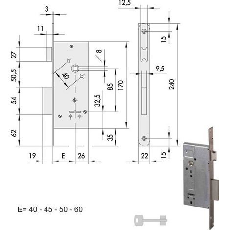 Cerradura de inserción de hierro 57211-45-0 Cisa