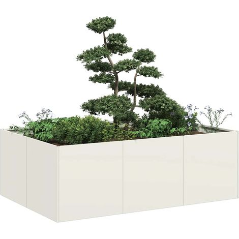 vidaXL Jardinière blanc 120x80x40 cm acier