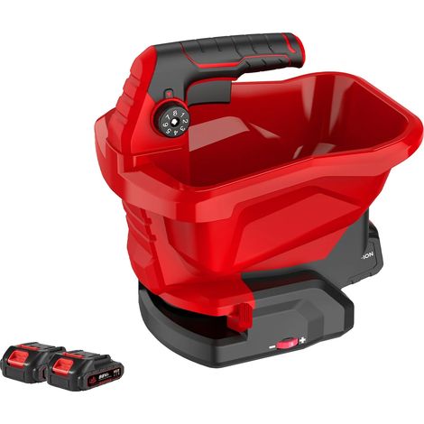 Spandiconcime elettrico, design portatile, velocità di semina regolabile, con 2 batterie (1/2)