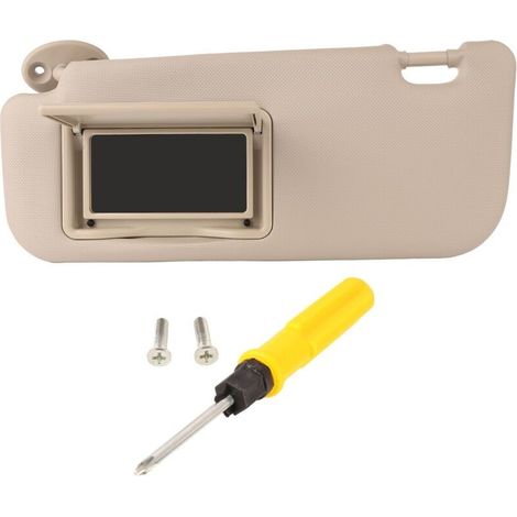 Pare-soleil de voiture gauche cté conducteur gris durable haute dureté pare-soleil avec remplacement de miroir de courtoisie pour Levin COROLLA 14 à 19