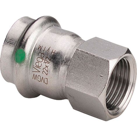 Viega Sanpress Inox-Pieza de transición, d 28mm, Rp 1 acero inoxidable modelo 2312, 436650