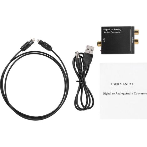 Convertisseur Audio Optique Numérique vers Analogique Coaxial Adaptateur RCA (1/5)