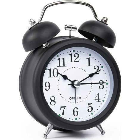Wecker, Wecker, analoge Uhr, lauter Wecker für Langschläfer mit stereoskopischer Zifferblatt-Hintergrundbeleuchtung, batteriebetrieben, für Wohnzimmer, Schlafzimmer, Nachttischuhr, Schreibtischuhr, Ge