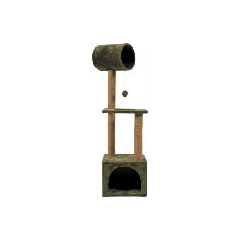 Tiragraffi grigio per gatti ad albero in canapa 35x35x123h