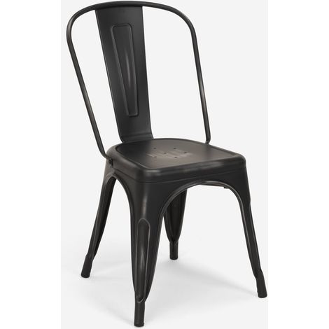 stühle im industriedesign aus metall vintage shabby chic stil steel old - Schwarz