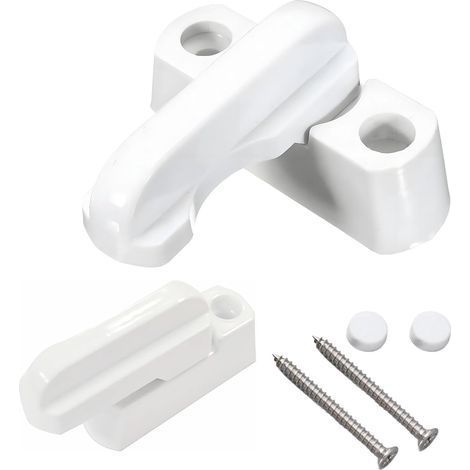 Poignée de Fenêtre, 4PCS Sash Jammer Serrure pour diverses Portes UPVC/PVC et Windows, Poignee Porte Bloque Fenetre pour Sécurité Enfant, Installation Facile pour Maison Portes Placards Fenêtres (1/5)