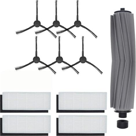 Zubehörset für ILIFE A8 A6 X620 X623 Saugroboter: Ersatzteile, bestehend aus 1 Hauptbürste, 6 Seitenbürsten und 4 Filtern.