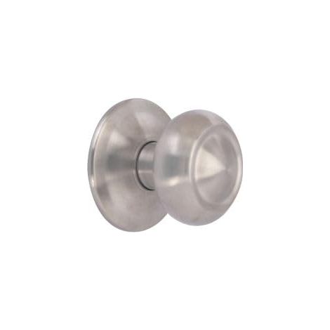 Bouton de porte d'entrée, Modèle Fedora, Ø70mm poignée pour porte d'entrée, Acier inoxydable, Nickel satiné (1/3)