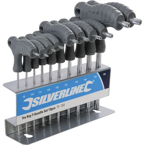 CHIAVI TORX IMPUGNATURA A T T9-T50 SET 10pz SILVERLINE 328015