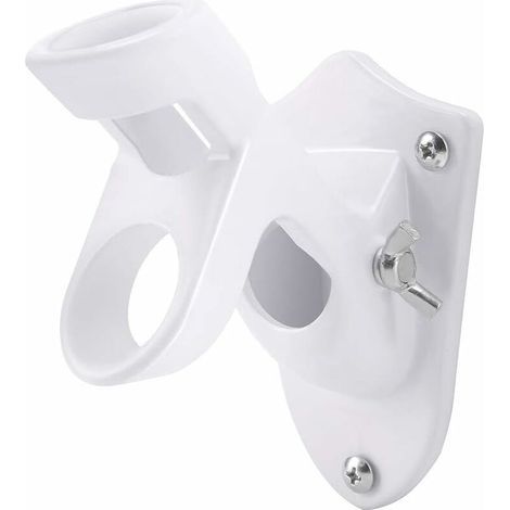 Flagpole bracket, 2-position aluminum flagpole bracket with anti-rust coating, for mounting 1-inch metal, wood and plastic flags (white) (1/5)