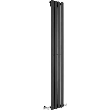 Hudson Reed – Radiateur vertical noir 588W – Dimensions 160 cm x 28 cm x 4,6 cm – Acier – Pour chauffage central (1/4)