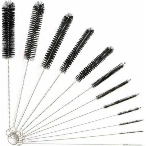 12 pièces Tube Brosse de Nettoyage Versail - Goupillon Nettoyage - Brosse de Nettoyage Tube pour Bouteille en Verre Bébé Biberon Bouilloire Clavier - Tuyau Brosses de Nettoyage - Brosse de Ne (1/4)