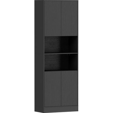 Buffet haut Cael 4 portes rangement cuisine noir (1/5)