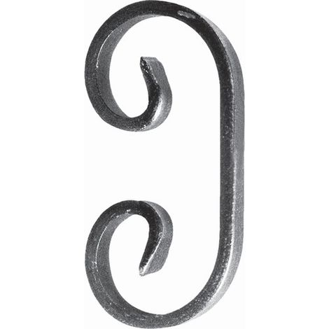 Volute en C finition coupe droite - Hauteur 117mm Largeur 60mm plat de 12x6mm - Fer forgé - À souder - DECO FER FORGE (1/5)